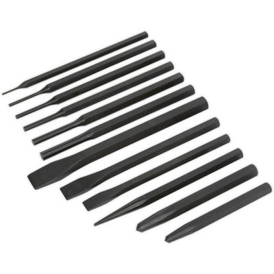 Mayhew 61040 12-Piece Punch & Chisel Set – Industrial-Grade Steel, Includes Assorted Sizes For Metalworking & Auto Repair