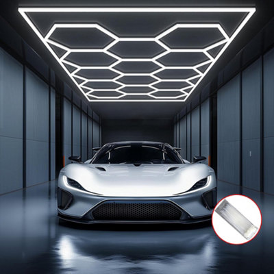 Car Detailing Led Garage Light,15 Hexagonal Grid Systems Led Shop