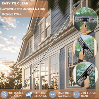 Professional 2-in-1 Telescopic Window Cleaner & Squeegee Kit - Extends ...