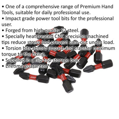 Professional 20 Piece 25mm Pozi Head Impact Bit Set - S2 Steel Quality ...
