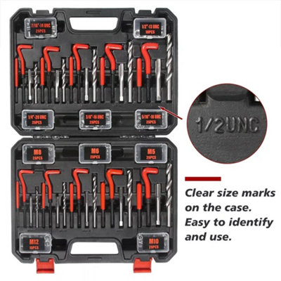 Professional 270pc Thread Repair Kit - Metric (M5-M12) & Imperial (1/4 ...