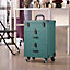 Professional 3 in 1 Dark Green Cosmetic Trolley Case Makeup Case Box on Wheels