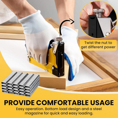 Professional 4-in-1 Heavy Duty Staple Gun, Manual Hand Operated Stapler ...