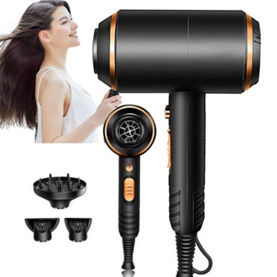 Professional 4000W Ionic Hair Dryer with Diffuser & Nozzle - Fast Drying