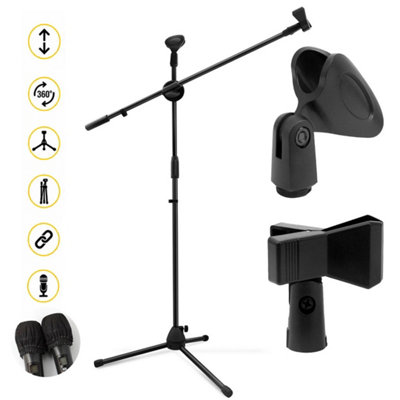 Professional Adjustable Microphone Stand, Boom Arm Tripod Holder for ...