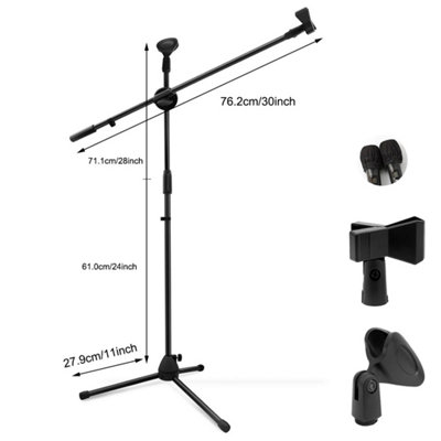 Professional Adjustable Microphone Stand, Boom Arm Tripod Holder for ...