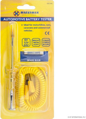 Professional Automative Battery Tester Set Tool Spare Bulb Cars Bikes Van