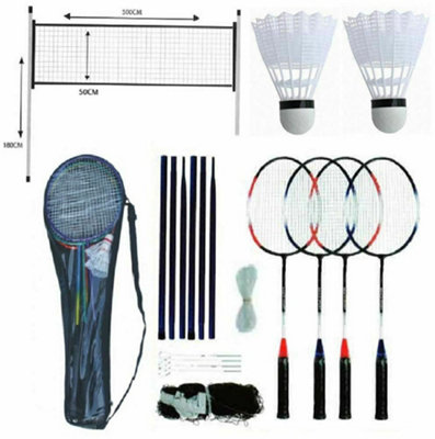 Patiassy retailer Badminton Set with 4 Carbon Aluminum Badminton Rackets Professional Por