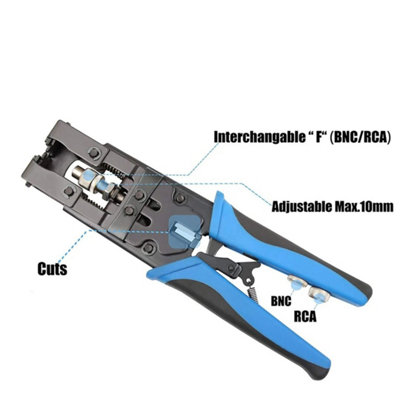 Professional BNC Compression Tool with 20 BNC Compression Connectors & Coax Cable Stripper Multifunctional - 3