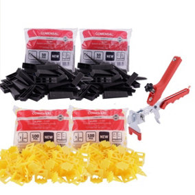Professional Complete Tile Levelling System Kit - 3mm (200 Clips, 100 Wedges and pliers)