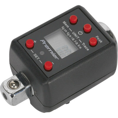 Professional Digital Torque Adaptor with Large LCD Display - 1/2" Drive and 40-200 Nm Range