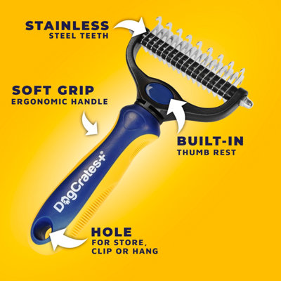 Professional Dog Stainless Steel Undercoat Rake for Deshedding ...