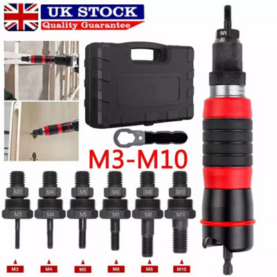 Professional Electric Drill Rivet Rivnut Nut Gun Adapter Insert Tool ...
