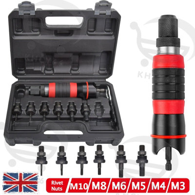 Professional Electric Drill Rivet Rivnut Nut Gun Adapter Insert Tool ...