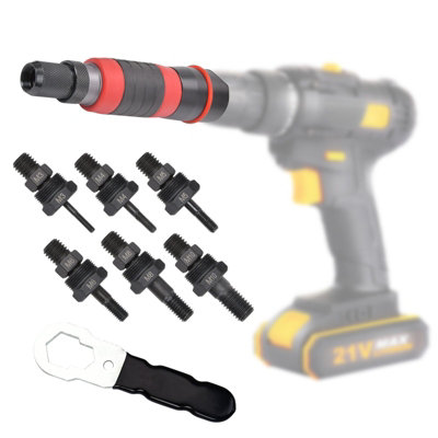 Professional Electric Drill Tool Rivet Rivnut Nut Gun Adapter Insert ...