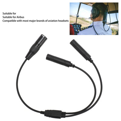 Professional GA Dual Plug Aviation Headset Adapter for Airbus 5-Pin XLR ...