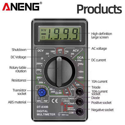 Professional Handheld Digital Multimeter Accurate Voltage and Ohm Tester