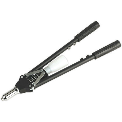 Professional Heavy Duty Long Arm Riveter with Adjustable Nozzle and Collection Bowl