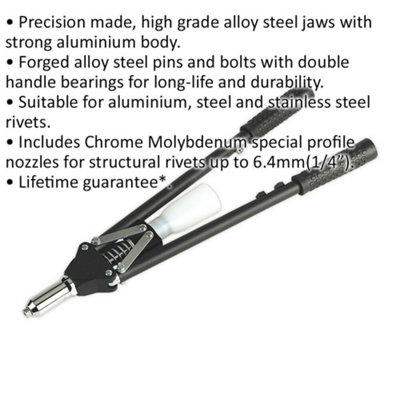 Professional Heavy Duty Long Arm Riveter with Adjustable Nozzle and ...