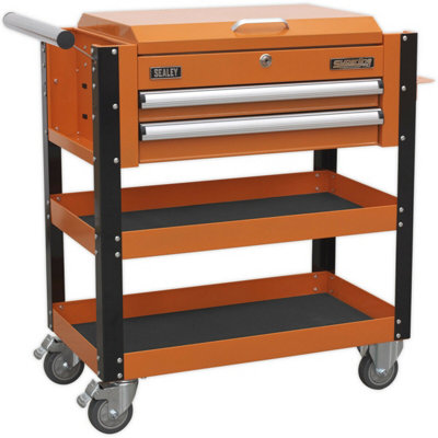 Professional Heavy Duty Tool & Parts Trolley with Lockable Lid - 925mm ...