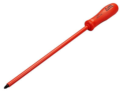 Professional Insulated Screwdriver Pozi No.2 250mm for Safe Electrical Work