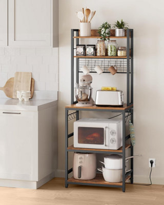 Professional Kitchen Station, Powered Baker's Rack with Multi-Hook ...
