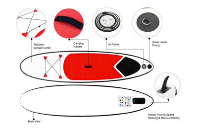Professional Large Inflatable 10ft SUP with Accessories - Red