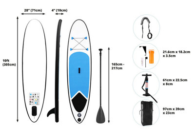 Professional Large Inflatable 10ft SUP with Accessories - Red - 3