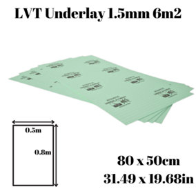 Professional LVT(Vinyl) Underlay 1.5mm - High Density - Covers 6m2 (64.58 sqft) - Includes Free Stickers for Bundling Underlays