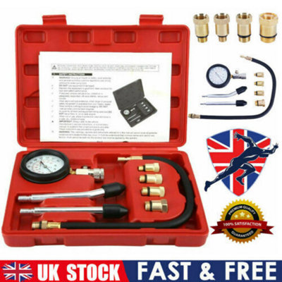 Professional Petrol Engine Compression Tester Kit with Gauge, Car ...