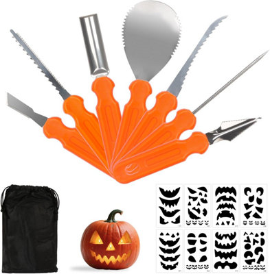 Professional Pumpkin Carving Kit 7Pcs Heavy Duty Tools with 8
