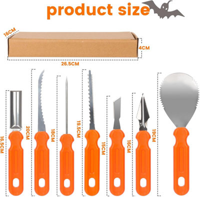 Professional Pumpkin Carving Kit 7Pcs Heavy Duty Tools with 8