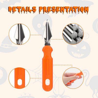 Professional Pumpkin Carving Kit 7Pcs Heavy Duty Tools with 8