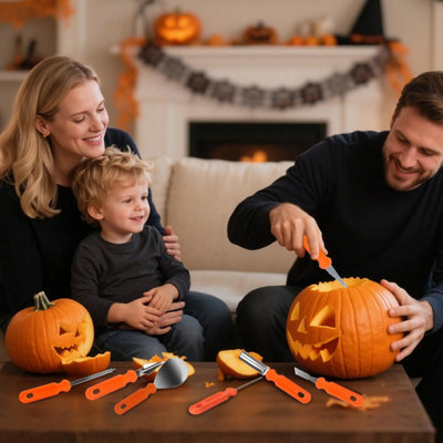 Professional Pumpkin Carving Kit 7Pcs Heavy Duty Tools with 8