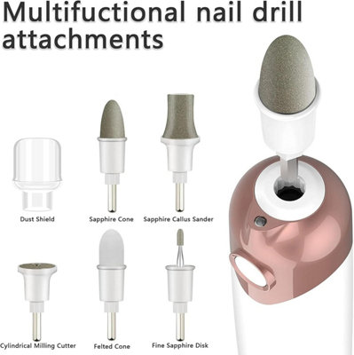 Professional Rechargeable Electric Nail File Drill Adjustable 5 Speed ...