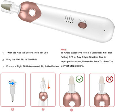 Professional Rechargeable Electric Nail File Drill Adjustable 5 Speed ...