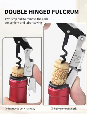Professional Sommelier Corkscrew with Foil Cutter (Black)