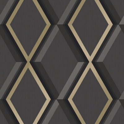 Profile Geometric Wallpaper In Black