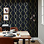 Profile Geometric Wallpaper In Navy And Gold