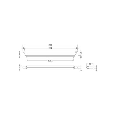 Profile Handle, 240mm (224mm Centres) - Matt Black