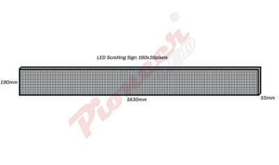 Programmable LED Scrolling Sign PioneerLED P10 163x19cm Outdoor