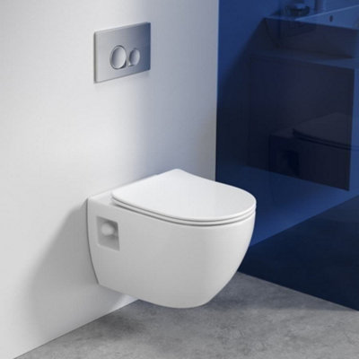 Project rimless wall-hung toilet with softclose lid, white ...