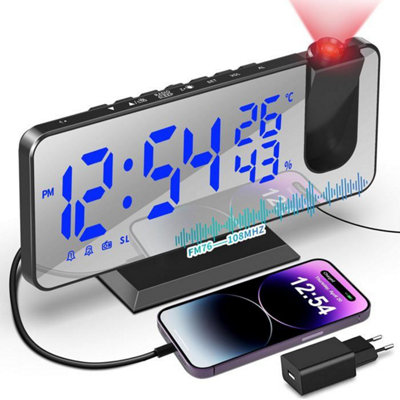 Projection Clock Multi Function LCD Digital Wall Projection Voice ...