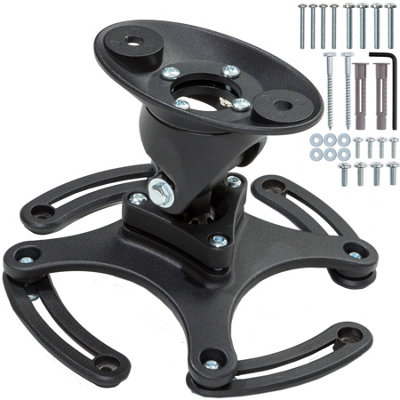 Projector Ceiling Mount - universal fit, tilt & 360 degree swivel, 30 kg capacity  - black
