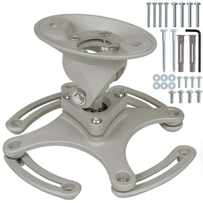 Projector Ceiling Mount - universal fit, tilt & 360 degree swivel, 30 kg capacity  - grey