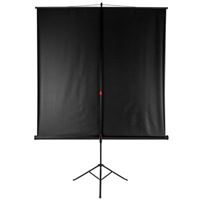 Projector Screen - extendable, with sturdy, foldable tripod, for HD and 3D 152 x 152 cm - white