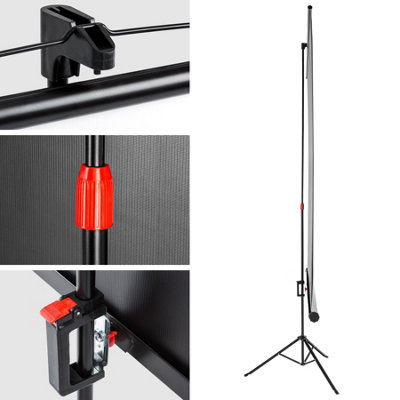 Projector Screen - extendable, with sturdy, foldable tripod, for HD and 3D 152 x 152 cm - white