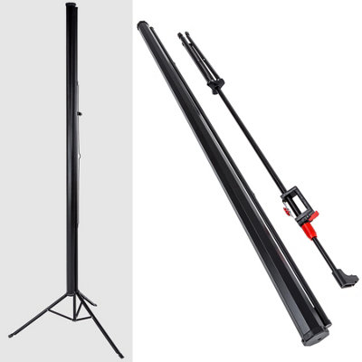 Projector Screen - extendable, with sturdy, foldable tripod, for HD and 3D 152 x 152 cm - white