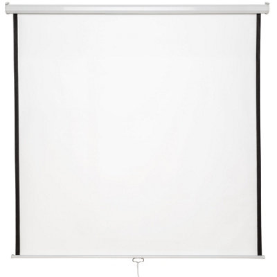 Projector Screen - retractable, wall & ceiling mounted, HD optimised, 2-layers 152 x 152 cm - white
