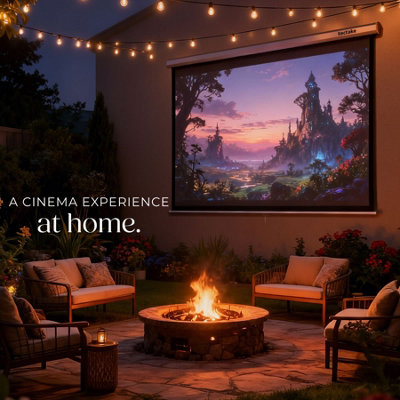 Projector Screen - retractable, wall & ceiling mounted, HD optimised, 2 ...